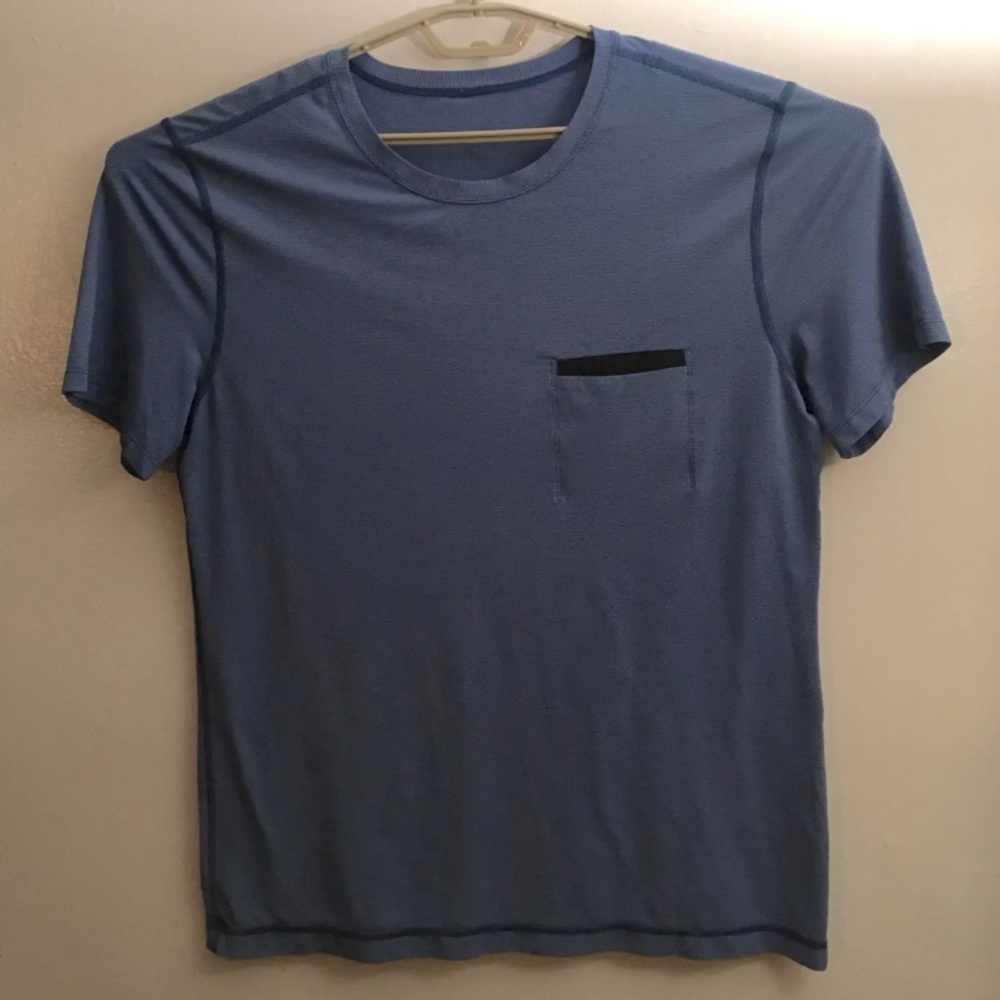 LULULEMON Mens R.A.D T-shirt Front Pocket Blue No Size Tag